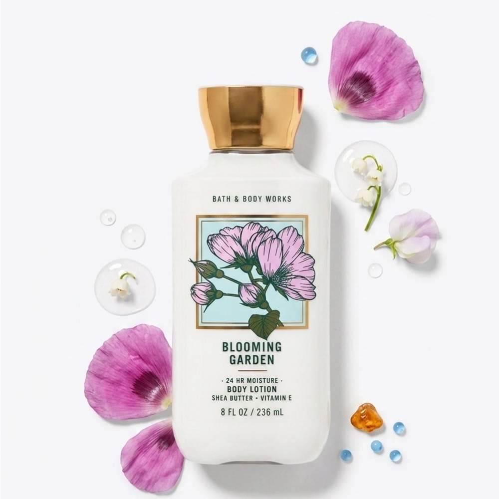 Bath & Body Works Blooming Garden Body Lotion - White with Pink Floral